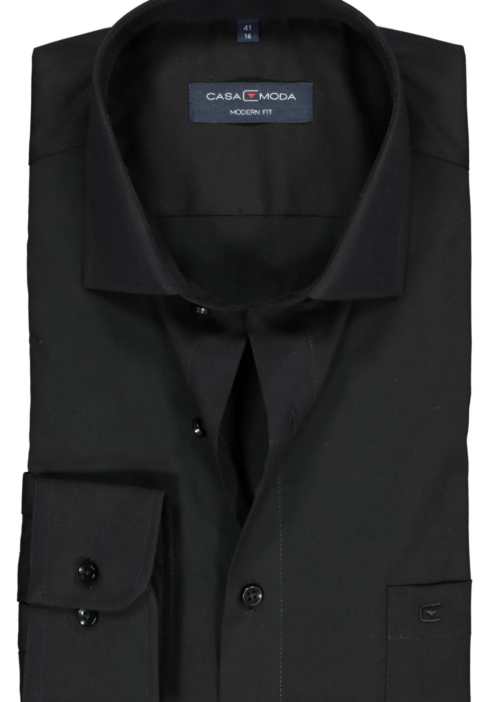 CASA MODA modern fit overhemd, mouwlengte 7, zwart