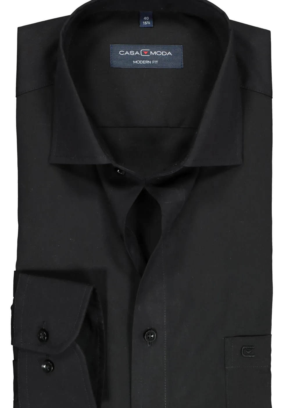 CASA MODA modern fit overhemd, mouwlengte 72 cm, zwart