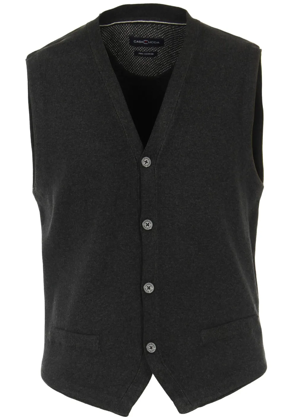 CASA MODA mouwloos heren vest katoen, antraciet