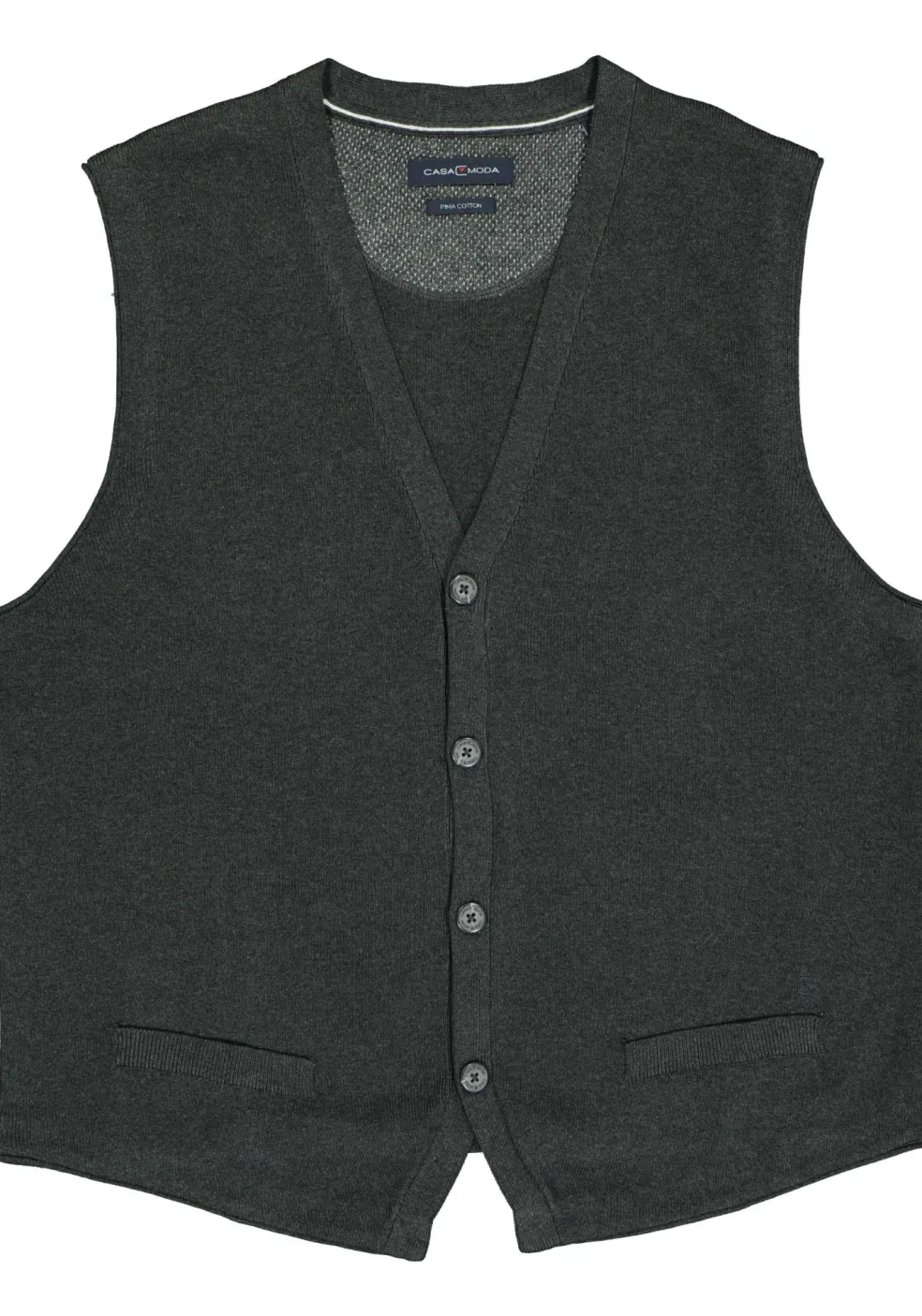 CASA MODA mouwloos heren vest katoen, antraciet