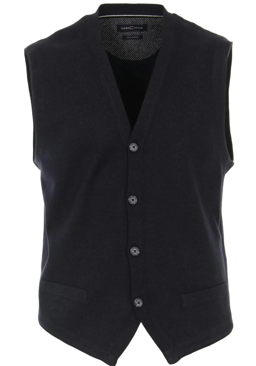 CASA MODA mouwloos heren vest katoen, donker blauw