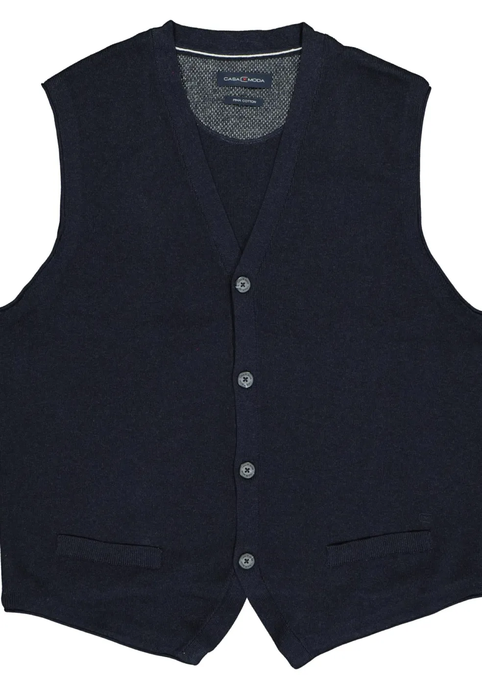 CASA MODA mouwloos heren vest katoen, donker blauw