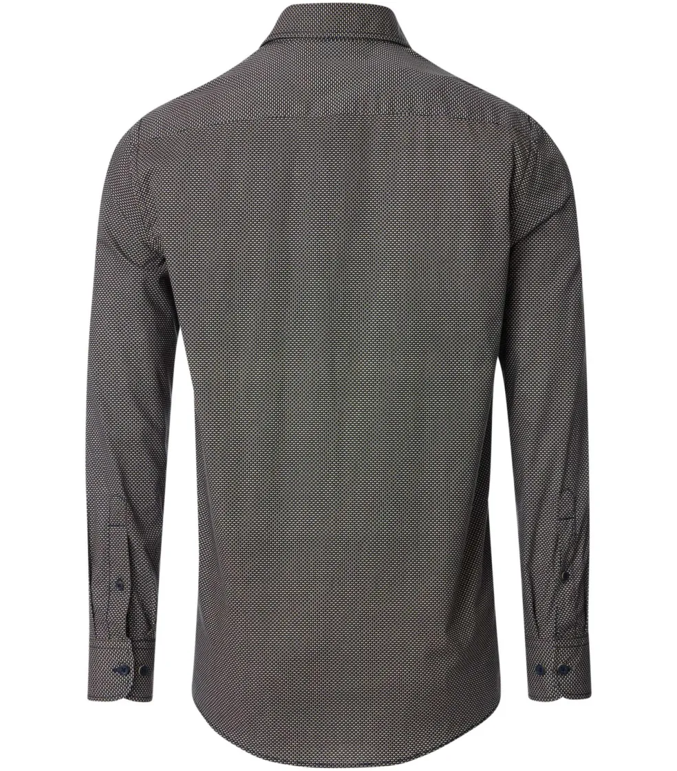 CASA MODA Sport casual fit overhemd, popeline, blauw dessin
