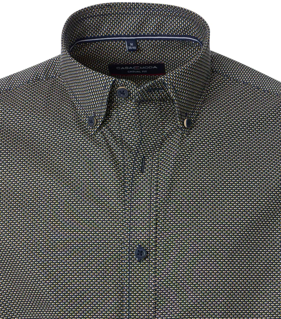 CASA MODA Sport casual fit overhemd, popeline, blauw dessin