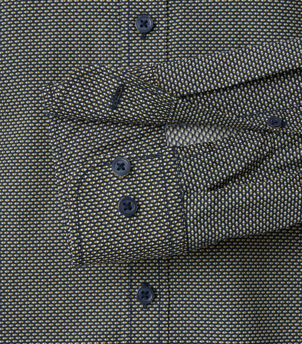 CASA MODA Sport casual fit overhemd, popeline, blauw dessin