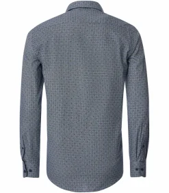 CASA MODA Sport casual fit overhemd, twill, blauw dessin