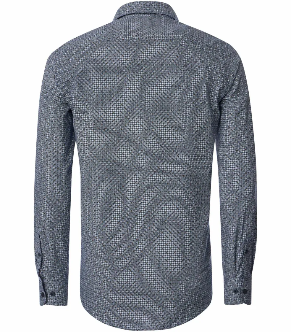CASA MODA Sport casual fit overhemd, twill, blauw dessin