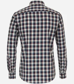 CASA MODA Sport casual fit overhemd, dobby, rood geruit