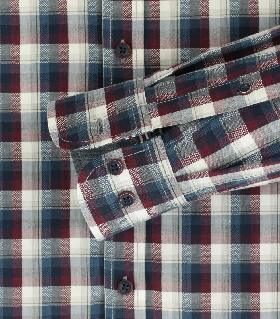 CASA MODA Sport casual fit overhemd, dobby, rood geruit