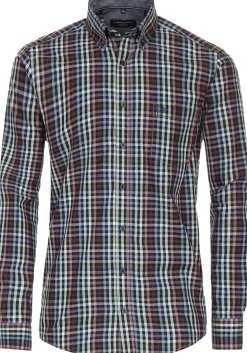 CASA MODA Sport casual fit overhemd, dobby, rood geruit