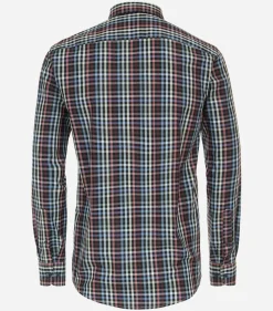 CASA MODA Sport casual fit overhemd, dobby, rood geruit
