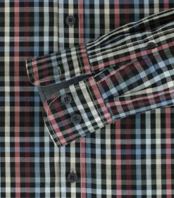 CASA MODA Sport casual fit overhemd, dobby, rood geruit