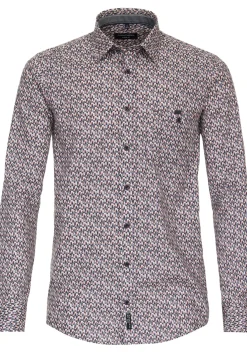 CASA MODA Sport casual fit overhemd, popeline, antraciet dessin