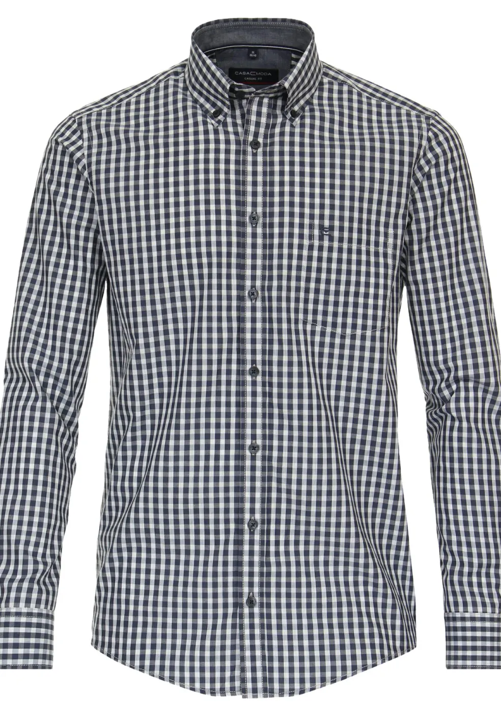 CASA MODA Sport casual fit overhemd, structuur, blauw geruit