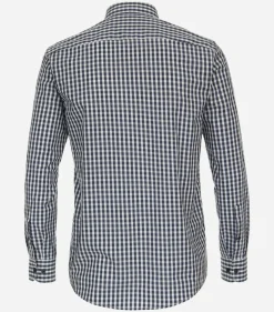 CASA MODA Sport casual fit overhemd, structuur, blauw geruit