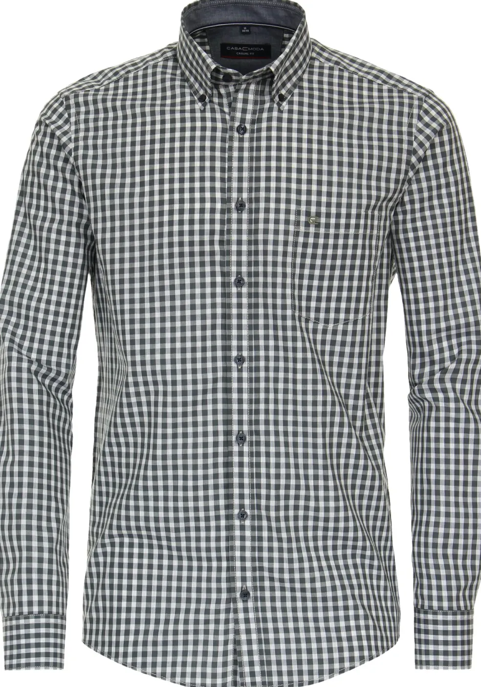 CASA MODA Sport casual fit overhemd, structuur, groen geruit