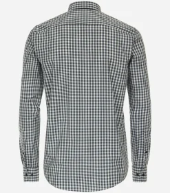 CASA MODA Sport casual fit overhemd, structuur, groen geruit
