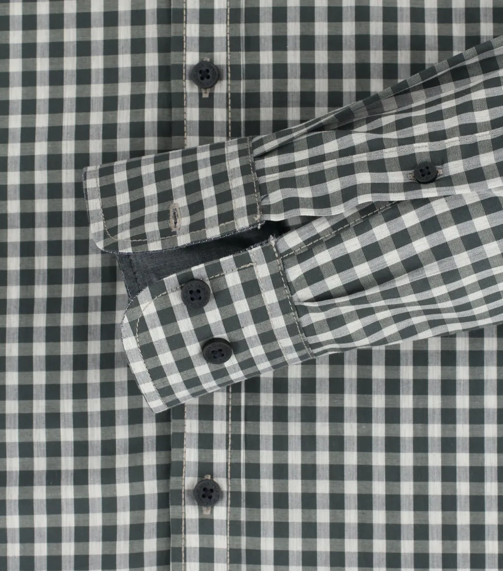 CASA MODA Sport casual fit overhemd, structuur, groen geruit