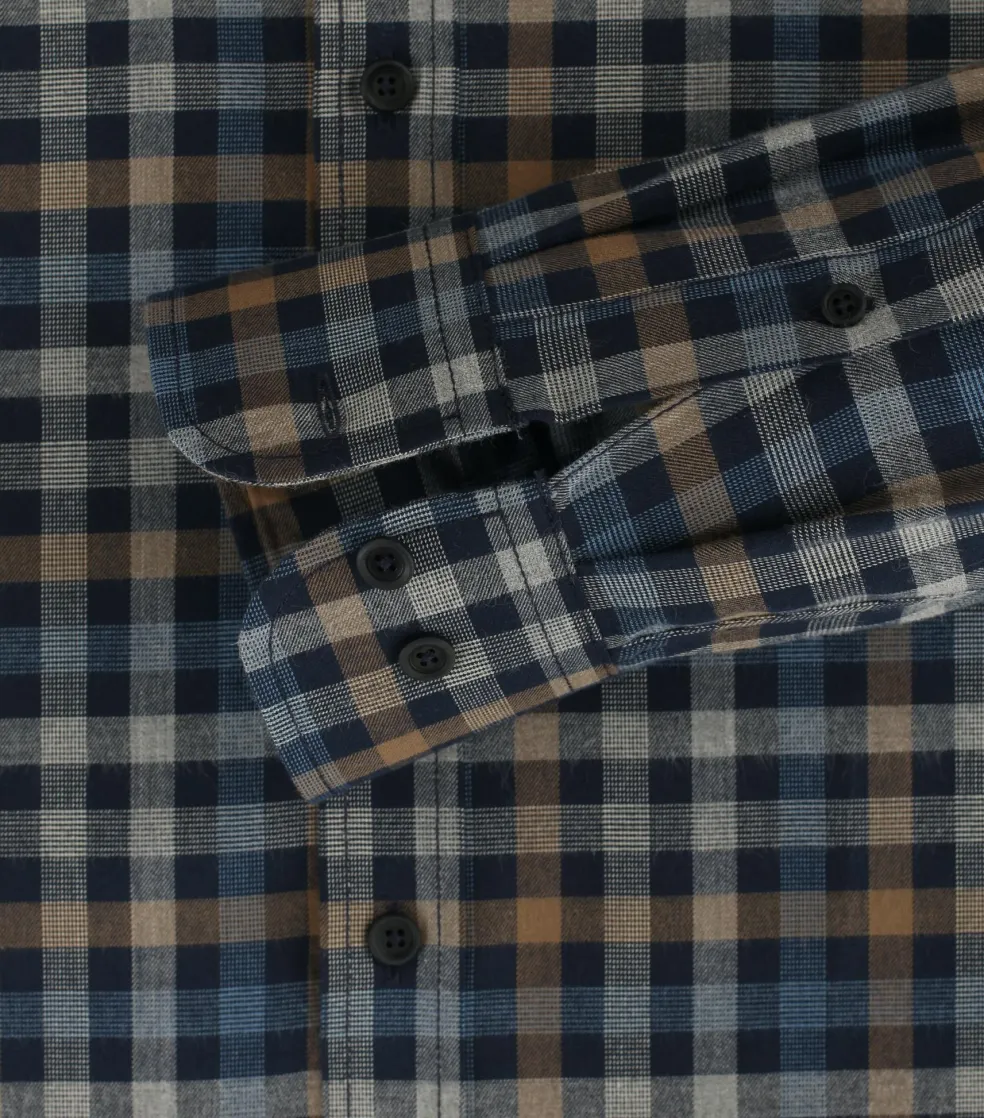 CASA MODA Sport casual fit overhemd, twill, blauw geruit