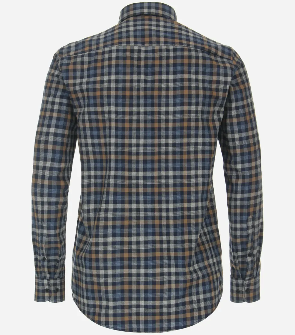CASA MODA Sport casual fit overhemd, twill, blauw geruit