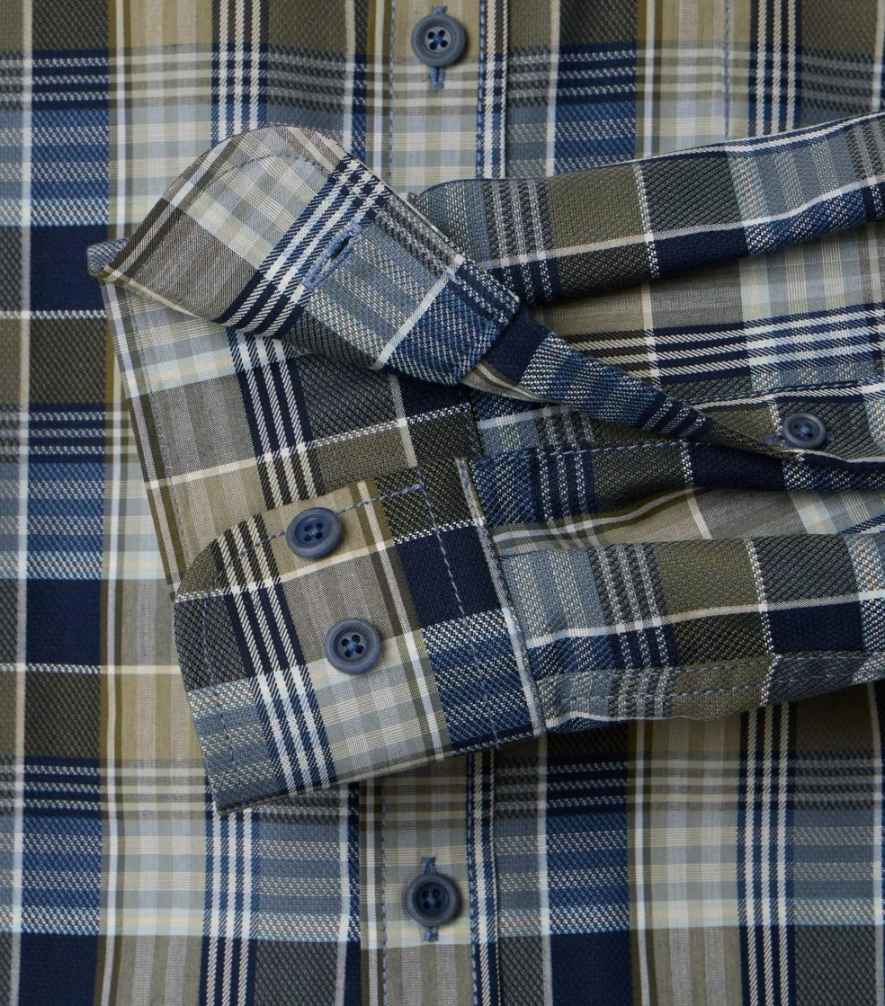 CASA MODA Sport casual fit overhemd, dobby, groen met blauw geruit