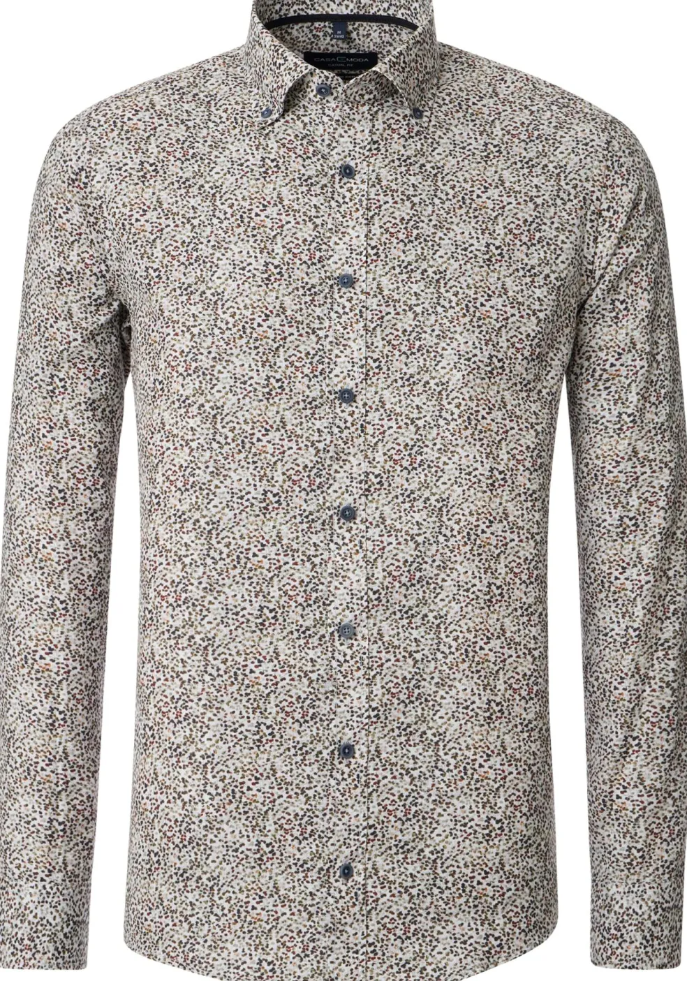 CASA MODA Sport casual fit overhemd, popeline, bruin dessin