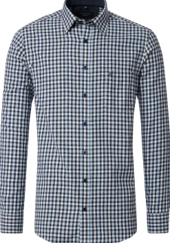 CASA MODA Sport casual fit overhemd, flanel, blauw geruit