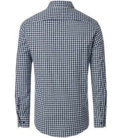 CASA MODA Sport casual fit overhemd, flanel, blauw geruit