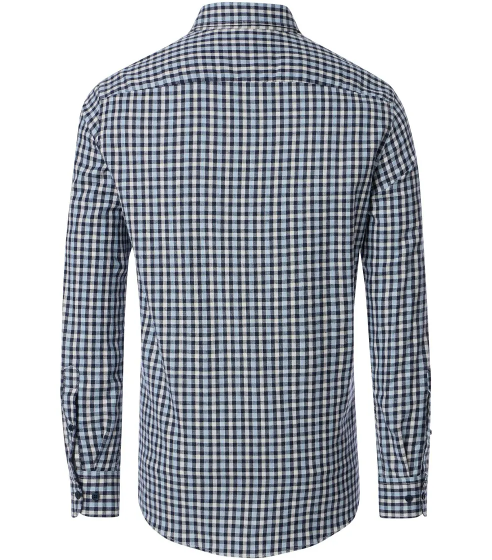 CASA MODA Sport casual fit overhemd, flanel, blauw geruit