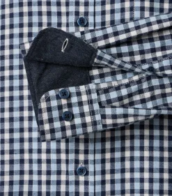 CASA MODA Sport casual fit overhemd, flanel, blauw geruit