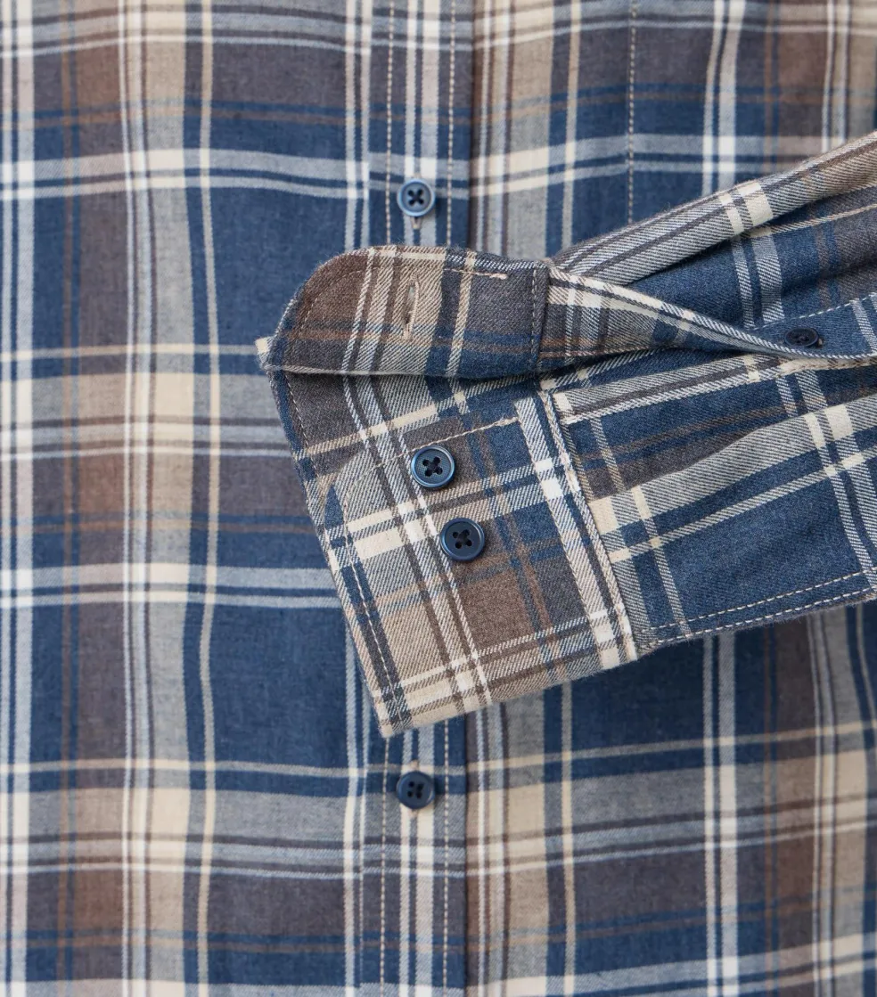CASA MODA Sport casual fit overhemd, flanel, blauw, bruin, beige geruit