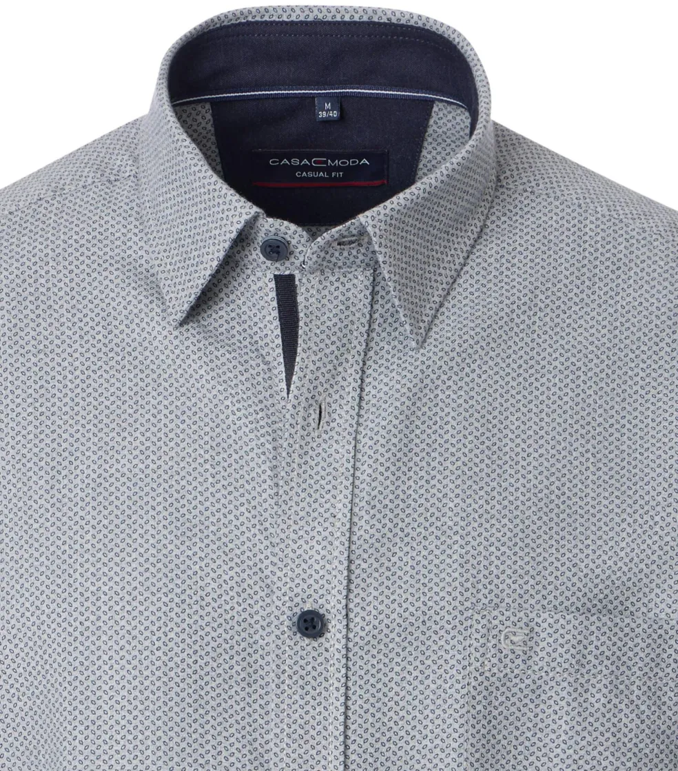 CASA MODA Sport casual fit overhemd, flanel, grijs dessin