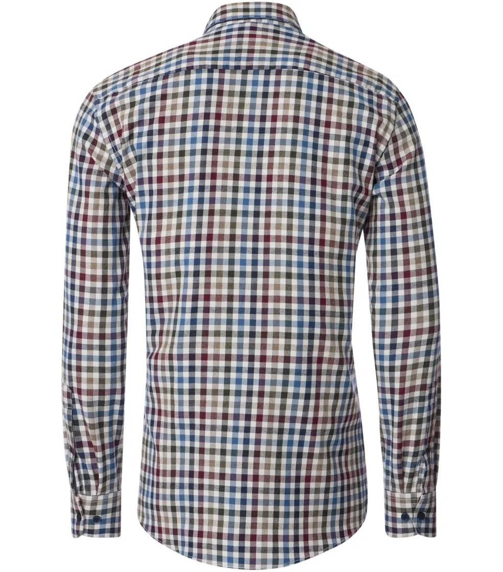 CASA MODA Sport casual fit overhemd, flanel, rood geruit