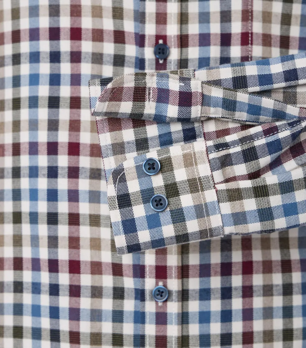 CASA MODA Sport casual fit overhemd, flanel, rood geruit
