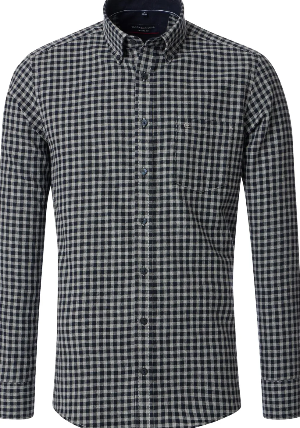 CASA MODA Sport casual fit overhemd, twill, blauw geruit