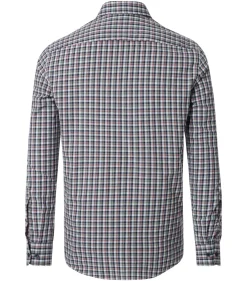CASA MODA Sport casual fit overhemd, twill, blauw met rood en groen geruit