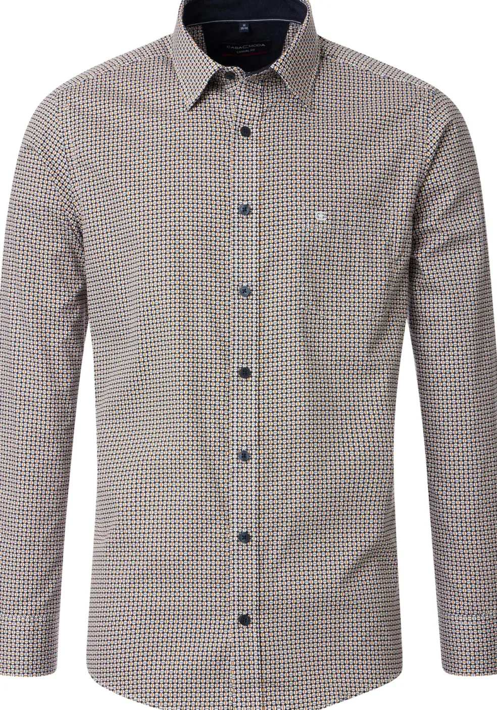 CASA MODA Sport casual fit overhemd, twill, geel dessin