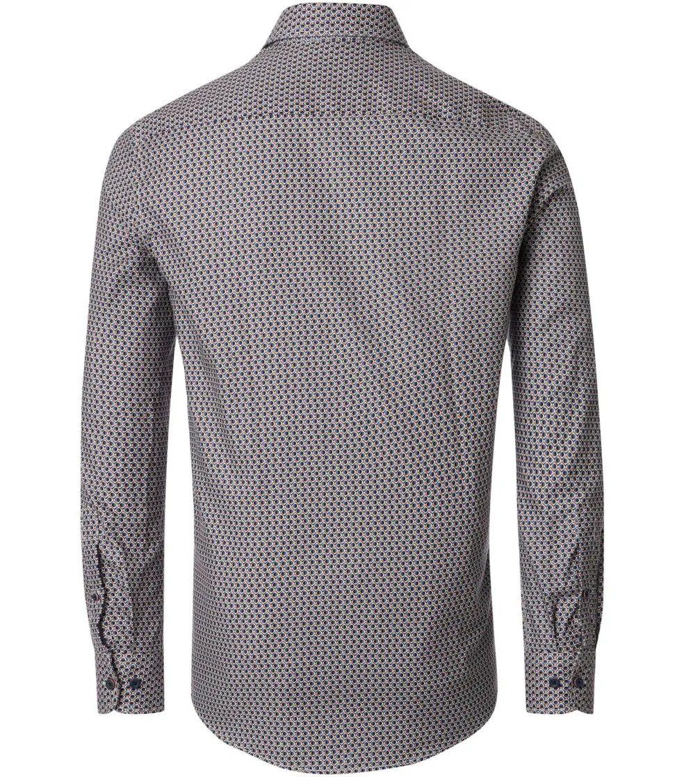 CASA MODA Sport comfort fit overhemd, popeline, blauw dessin