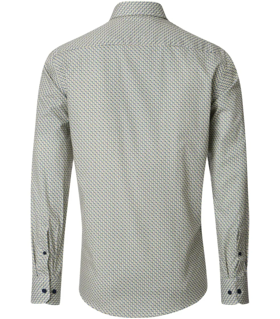 CASA MODA Sport comfort fit overhemd, popeline, geel dessin