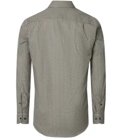 CASA MODA Sport comfort fit overhemd, popeline, groen dessin