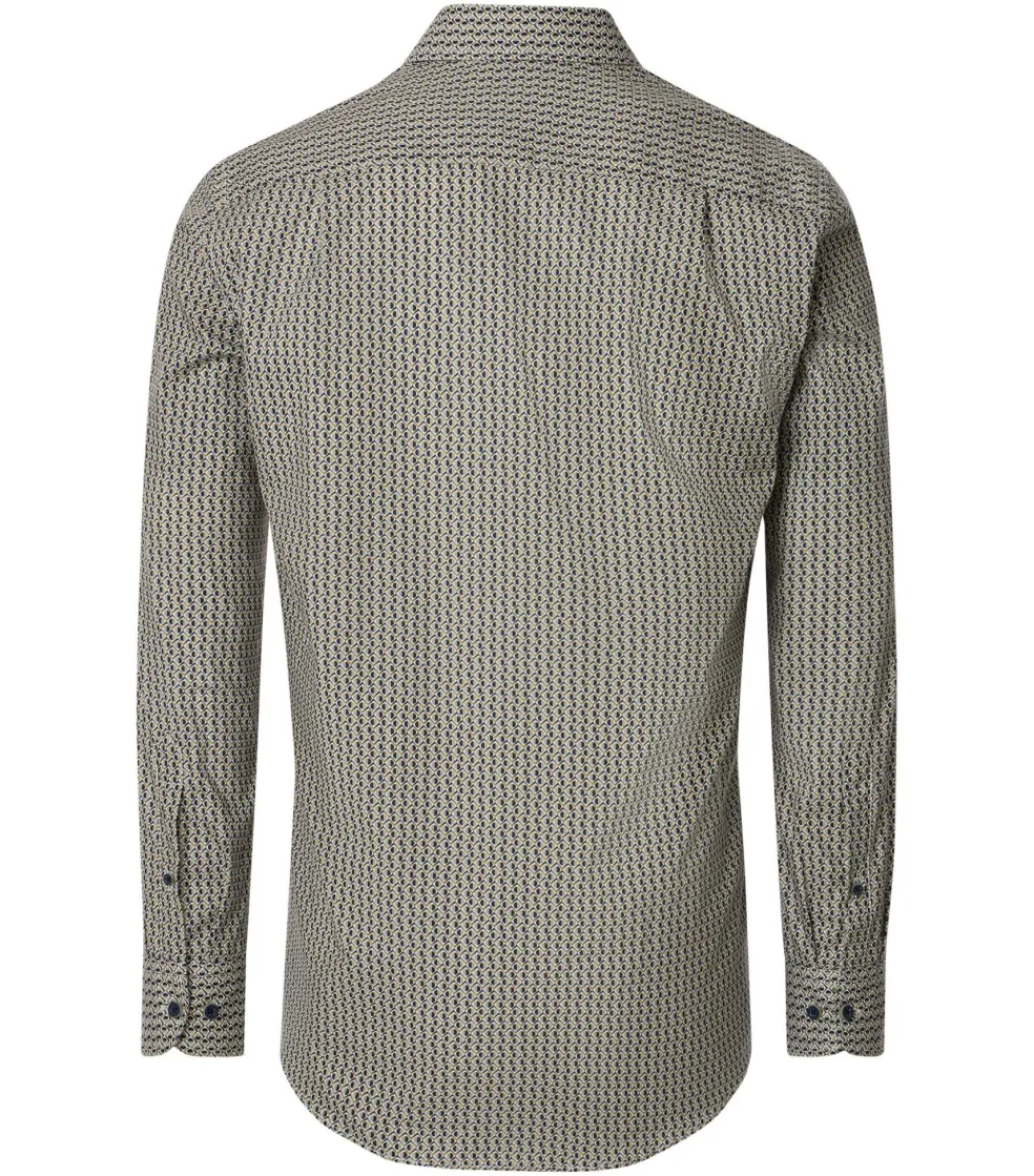 CASA MODA Sport comfort fit overhemd, popeline, groen dessin