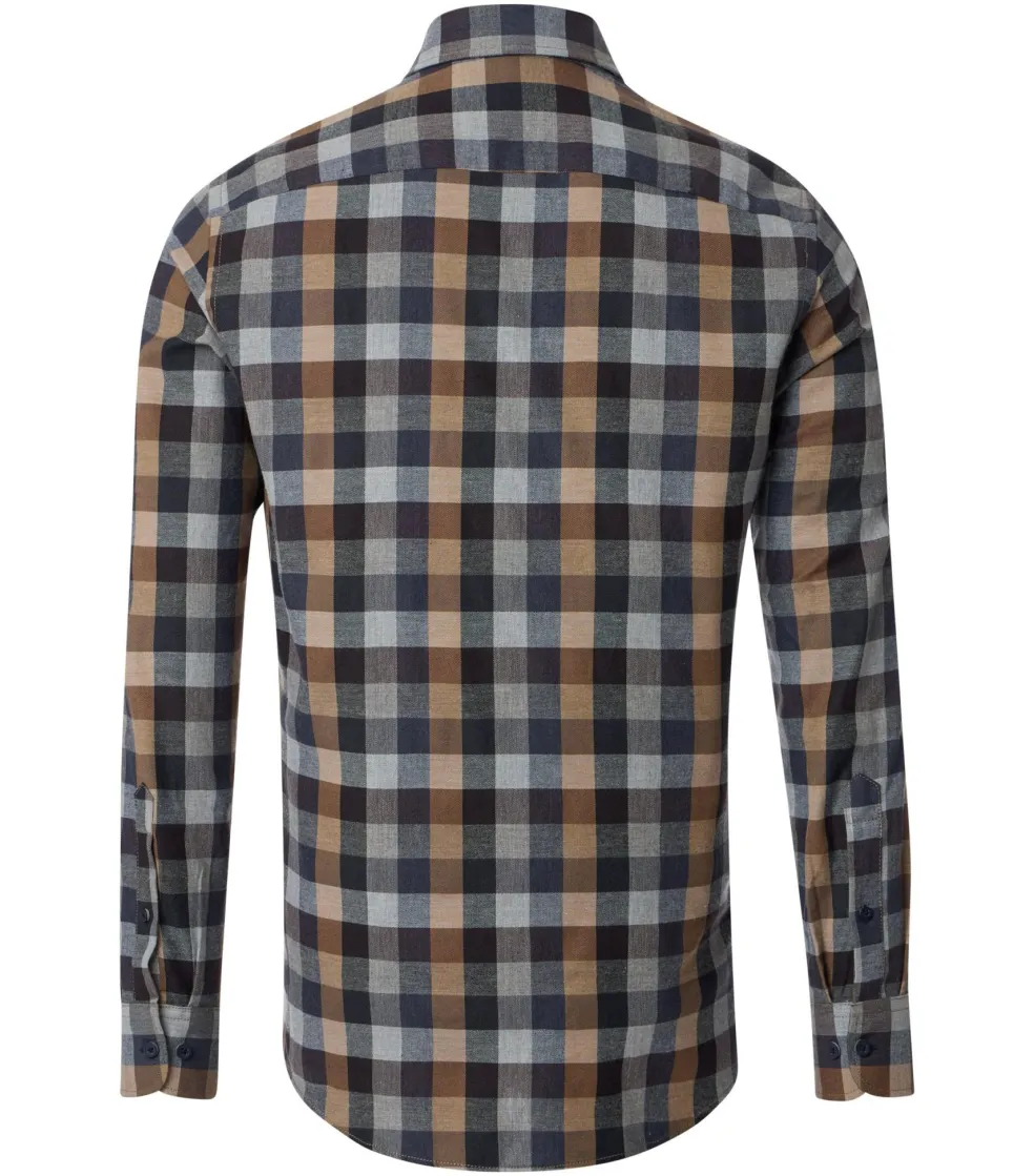 CASA MODA Sport comfort fit overhemd, twill, blauw geruit