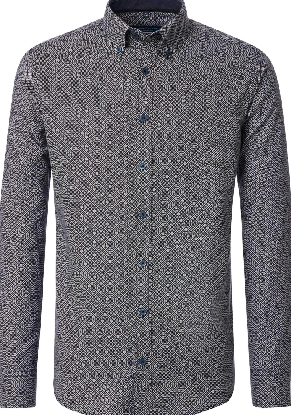 CASA MODA Sport comfort fit overhemd, twill, bruin dessin