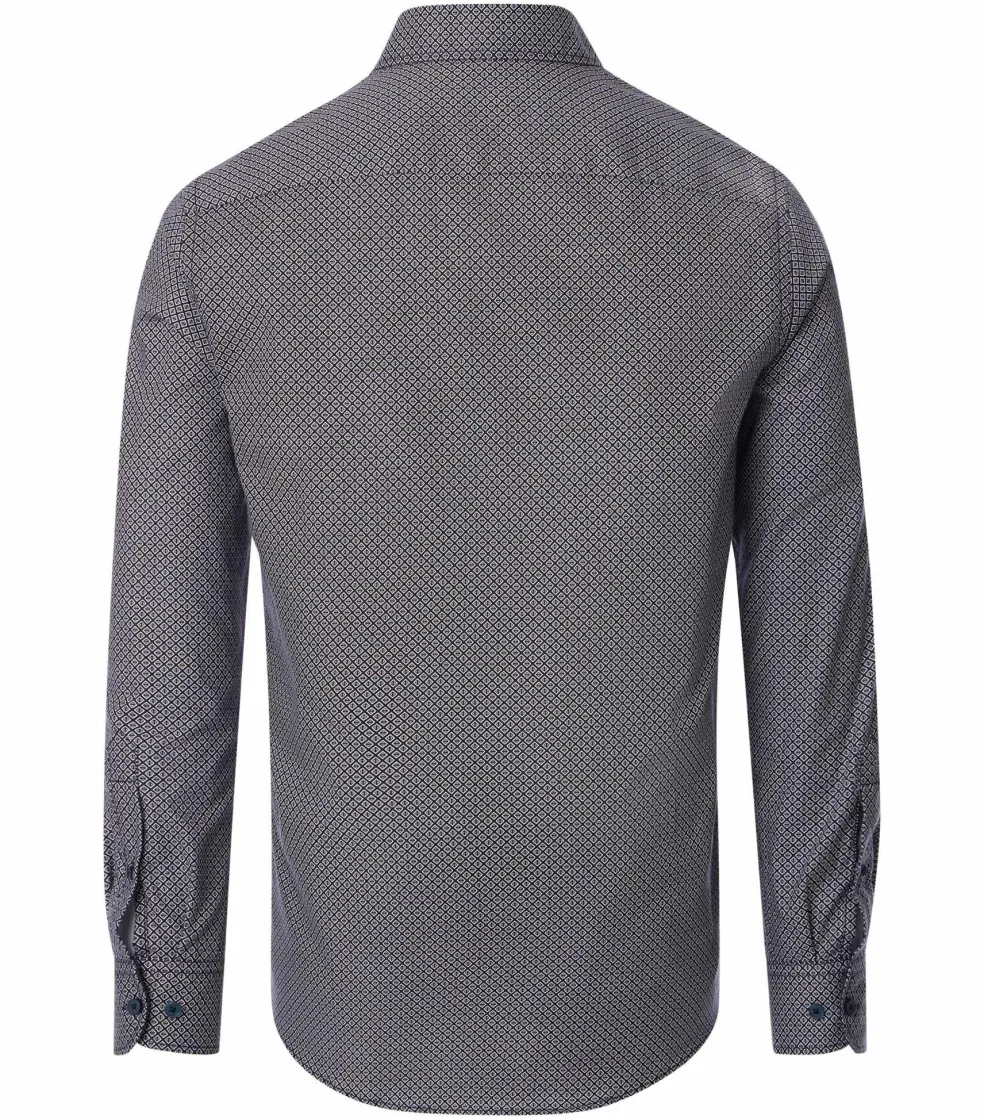 CASA MODA Sport comfort fit overhemd, twill, bruin dessin