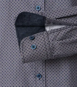 CASA MODA Sport comfort fit overhemd, twill, bruin dessin