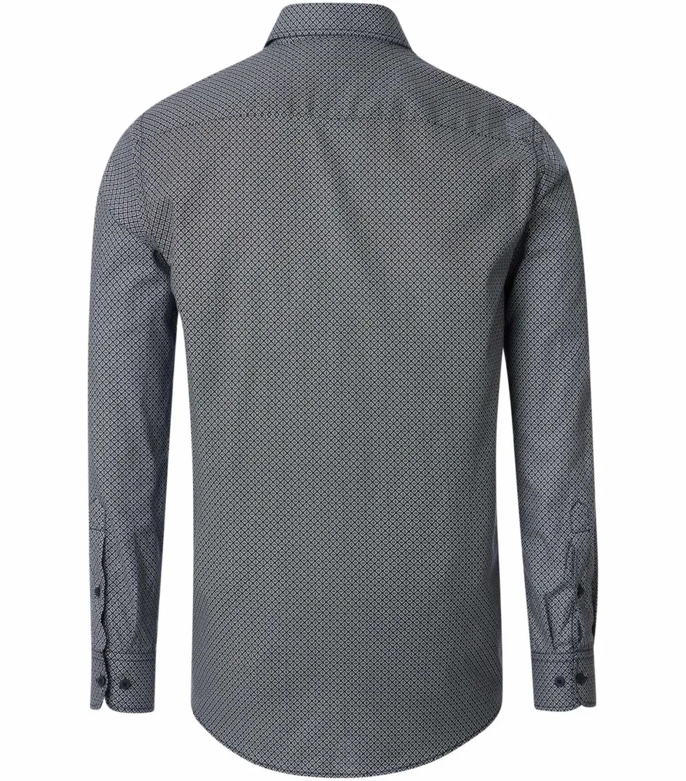 CASA MODA Sport comfort fit overhemd, twill, groen dessin