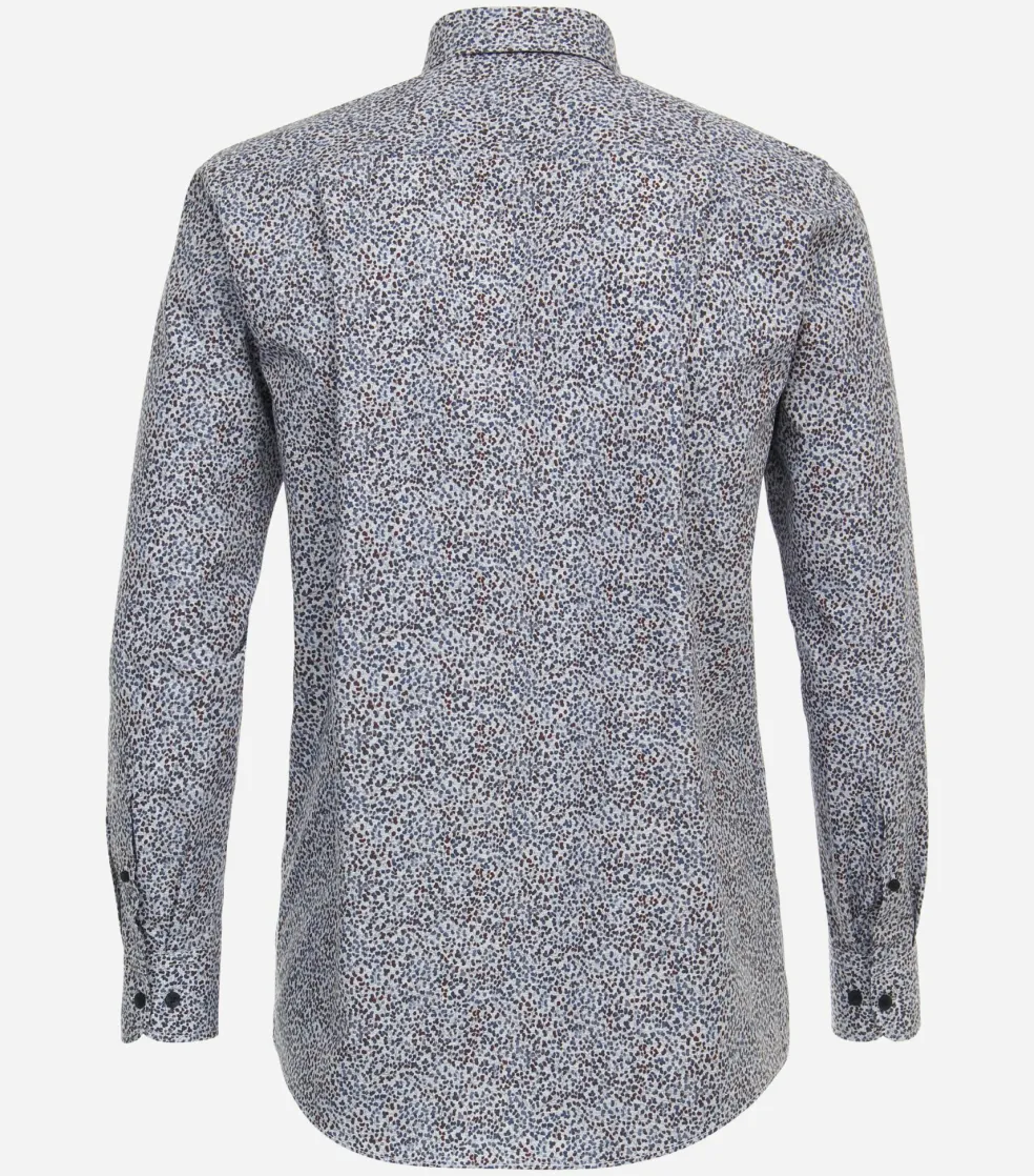 CASA MODA Sport comfort fit overhemd, popeline, blauw dessin
