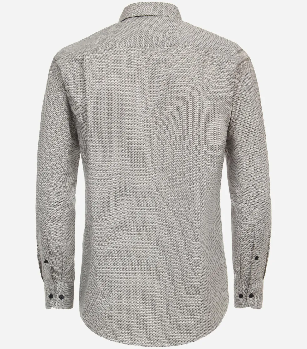 CASA MODA Sport comfort fit overhemd, popeline, geel dessin