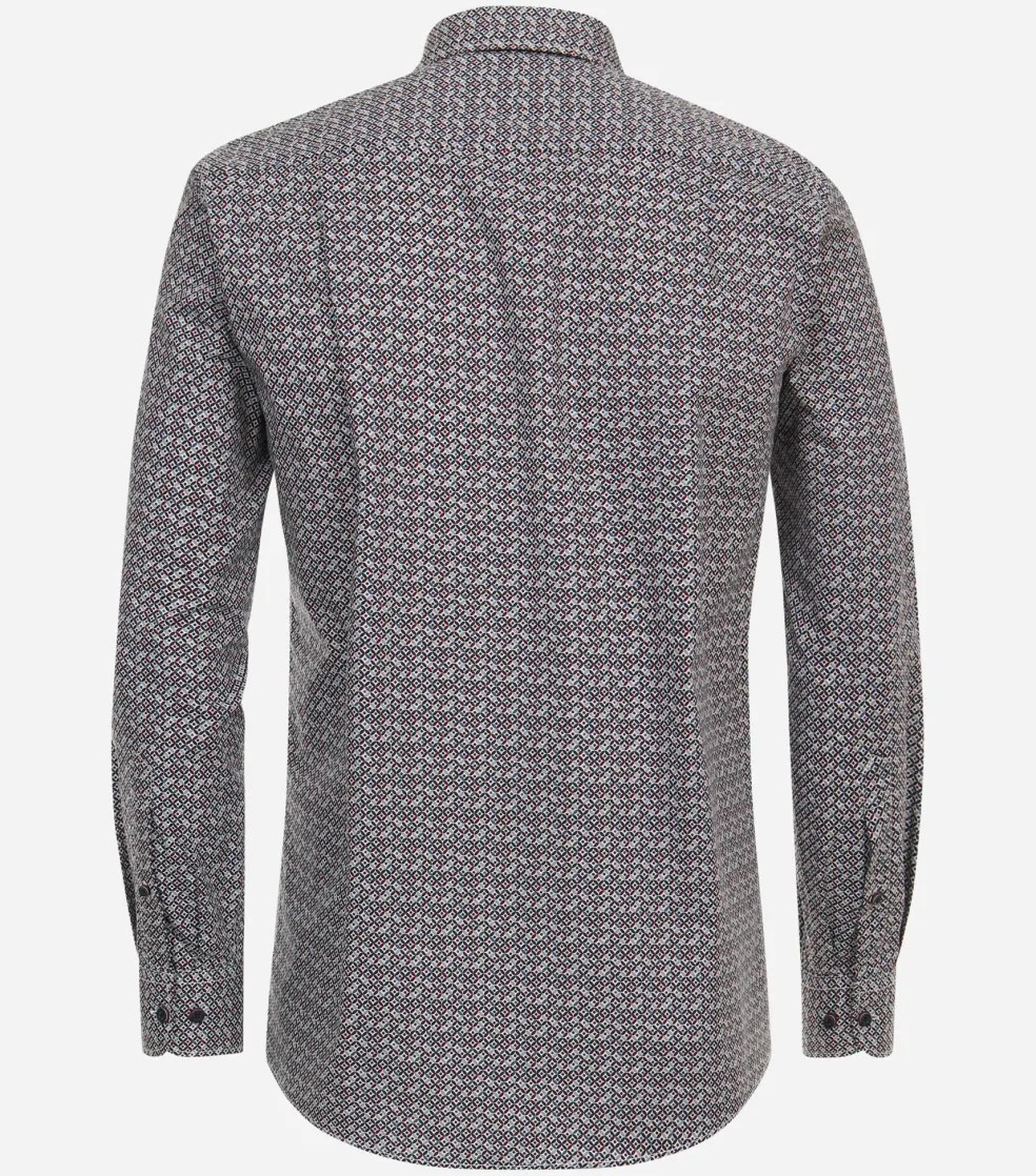 CASA MODA Sport comfort fit overhemd, popeline, rood dessin