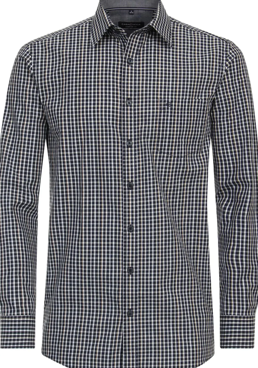 CASA MODA Sport comfort fit overhemd, chambray, blauw geruit